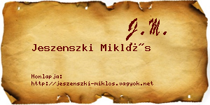 Jeszenszki Miklós névjegykártya