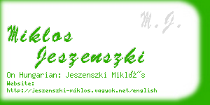 miklos jeszenszki business card